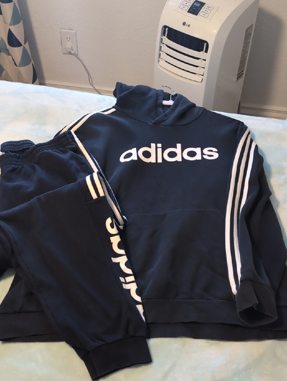adidas Black & White Hoodie and Joggers Set